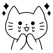 อิโมจิไลน์ Monochrome cat simple emoji