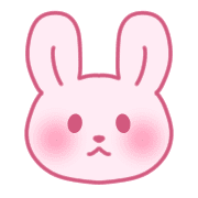 อิโมจิไลน์ Rabbit emoji with cute pink