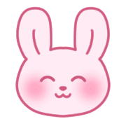 อิโมจิไลน์ Rabbit emoji with cute pink