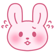 อิโมจิไลน์ Rabbit emoji with cute pink