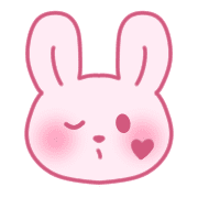 อิโมจิไลน์ Rabbit emoji with cute pink