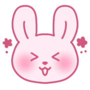 อิโมจิไลน์ Rabbit emoji with cute pink