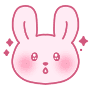 อิโมจิไลน์ Rabbit emoji with cute pink