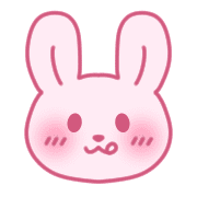 อิโมจิไลน์ Rabbit emoji with cute pink