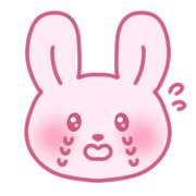 อิโมจิไลน์ Rabbit emoji with cute pink