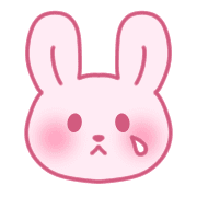 อิโมจิไลน์ Rabbit emoji with cute pink