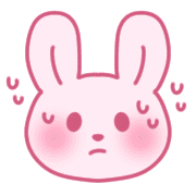 อิโมจิไลน์ Rabbit emoji with cute pink