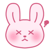 อิโมจิไลน์ Rabbit emoji with cute pink