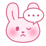 อิโมจิไลน์ Rabbit emoji with cute pink