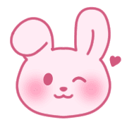 อิโมจิไลน์ Rabbit emoji with cute pink