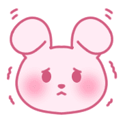 อิโมจิไลน์ Rabbit emoji with cute pink