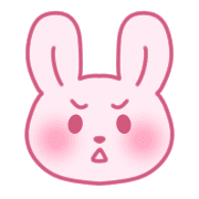 อิโมจิไลน์ Rabbit emoji with cute pink