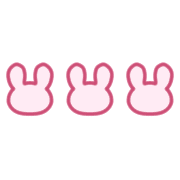 อิโมจิไลน์ Rabbit emoji with cute pink