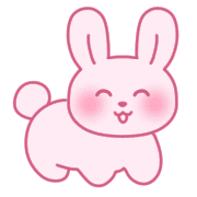 อิโมจิไลน์ Rabbit emoji with cute pink