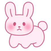 อิโมจิไลน์ Rabbit emoji with cute pink