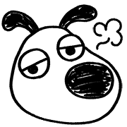 อิโมจิไลน์ Dog Bowpie Simple Emoji
