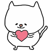 อิโมจิไลน์ Mellow White Cat Emoji