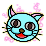 อิโมจิไลน์ Light blue cat "Nyancy"