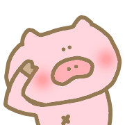 อิโมจิไลน์ stay home cute bear pig piggy everyday