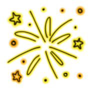 อิโมจิไลน์ Cute neon celebration emoji