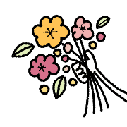 อิโมจิไลน์ Adult girly floral pattern x black emoji