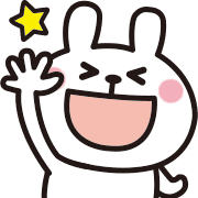 อิโมจิไลน์ Adult cute rabbits Emoji (celebration)