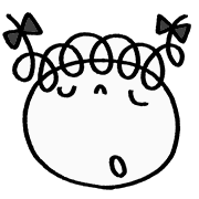 อิโมจิไลน์ Monochrome Kururibbon Emoji