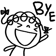 อิโมจิไลน์ Monochrome Kururibbon Emoji