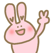 อิโมจิไลน์ Happy lovely bunny rabbit celebration