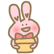 อิโมจิไลน์ Happy lovely bunny rabbit celebration