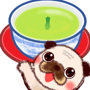 อิโมจิไลน์ - Cute dog and celebration emoji -