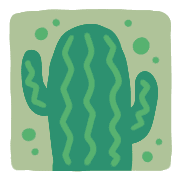 อิโมจิไลน์ Cactus,plants frames!