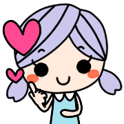 อิโมจิไลน์ Cute Pgtails Hair GIRL Summer Pop Emoji