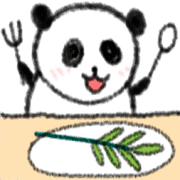 อิโมจิไลน์ Clear black and white panda-kun emoji