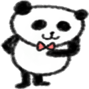 อิโมจิไลน์ Clear black and white panda-kun emoji