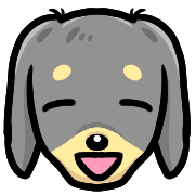 อิโมจิไลน์ Happy Miniature dachshund Emoji