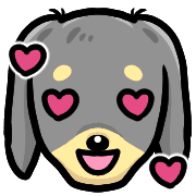 อิโมจิไลน์ Happy Miniature dachshund Emoji