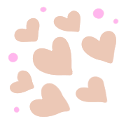 อิโมจิไลน์ Pastel pink,beige heart