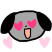 อิโมจิไลน์ Cute Gray Dog Emoji