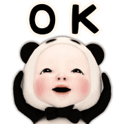 อิโมจิไลน์ Panda Towel Simple Emoji