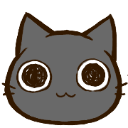 Ohagi Emoji-Black cat-