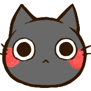 Ohagi Emoji-Black cat-