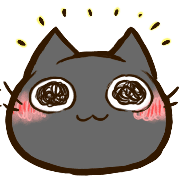 Ohagi Emoji-Black cat-