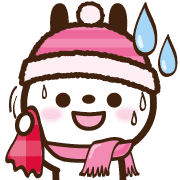 อิโมจิไลน์ Rabbit & Panda Emoji25. Winter1.