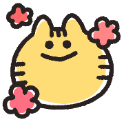 อิโมจิไลน์ New Year emoji of smiling tabby cat