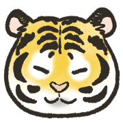 อิโมจิไลน์ Tiger and tiger cat New Year Emoji