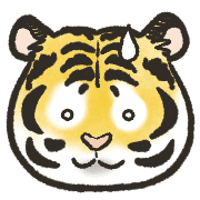 อิโมจิไลน์ Tiger and tiger cat New Year Emoji