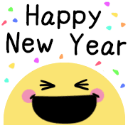 อิโมจิไลน์ Cute word Smile Move New Year emoji