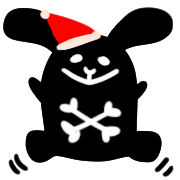 อิโมจิไลน์ Rock rabbit and skull,winter,xmas