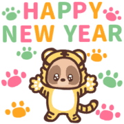 อิโมจิไลน์ raccoondog New year holiday season emoji